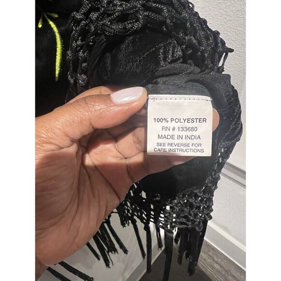 ROJA Western Women's Black Velvet Folk Art Embroidered Tunic‎ Size XXL Bohemian - Picture 6 of 9